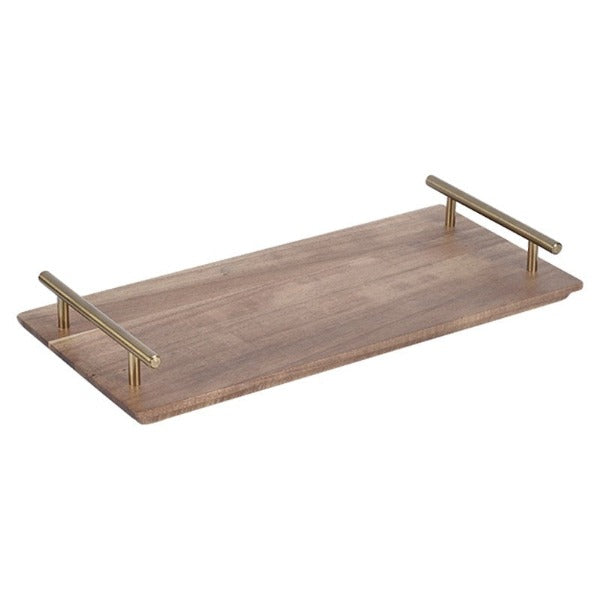 Rectangular wooden serving tray