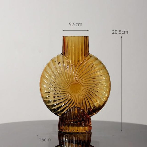 Retro Amber Glass Vase