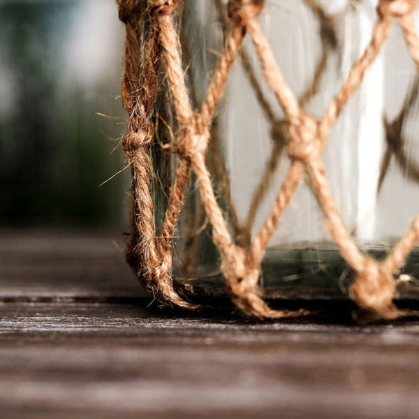 Glass and Hemp Vase