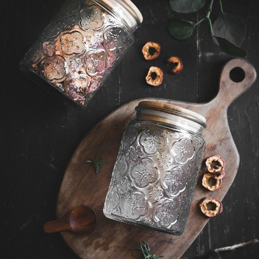Vintage Textured Glass Jar