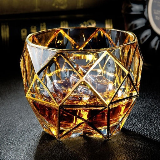 Gilded Crystal Whisky Tumbler